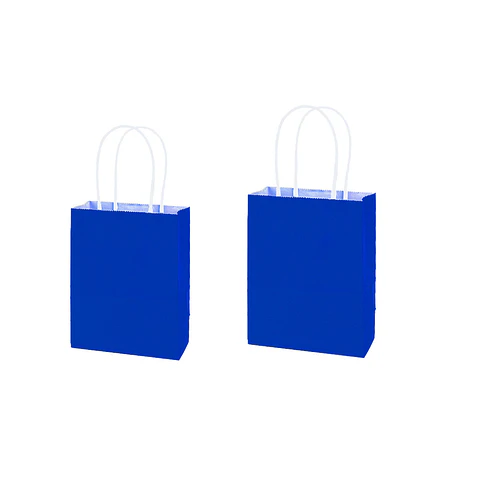 Bolsa de papel kraft mini azul 12*15*6cm 12pcs