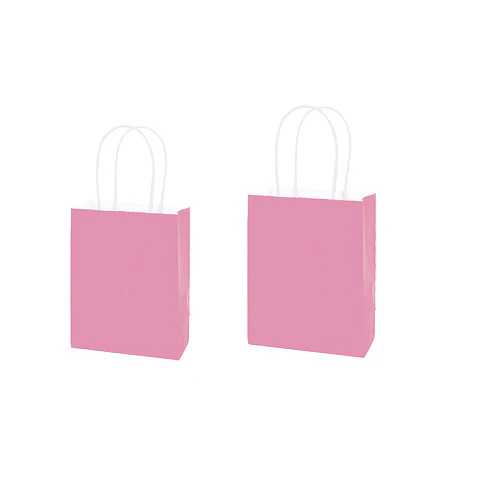 Bolsa de papel kraft mini rosado 12*15*6cm 12pcs