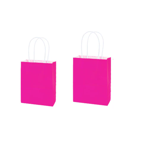 Bolsa de papel kraft mini fucsia 12*15*6cm 12pcs