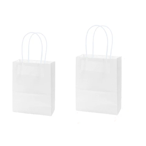 Bolsa de papel kraft mediana blanco 21*27*11cm 12pcs