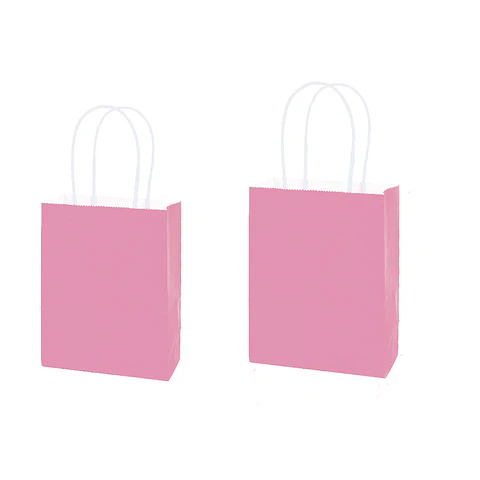 Bolsa de papel kraft mediana rosado 21*27*11cm 12pcs