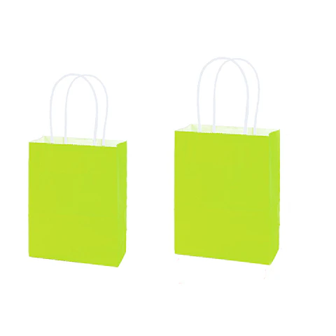 Bolsa de papel kraft mediana verde claro 21*27*11cm 12pcs