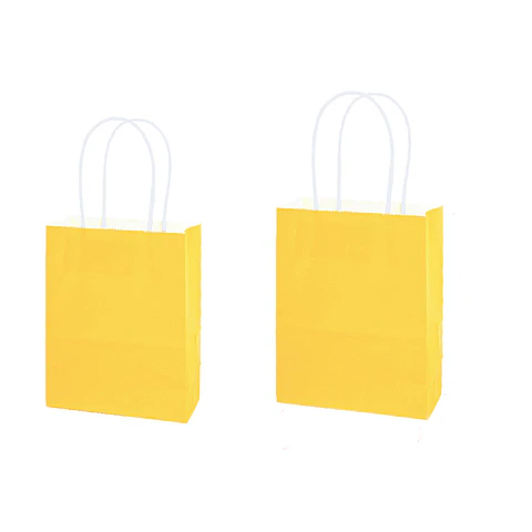 Bolsa de papel kraft mediana amarillo 21*27*11cm 12pcs