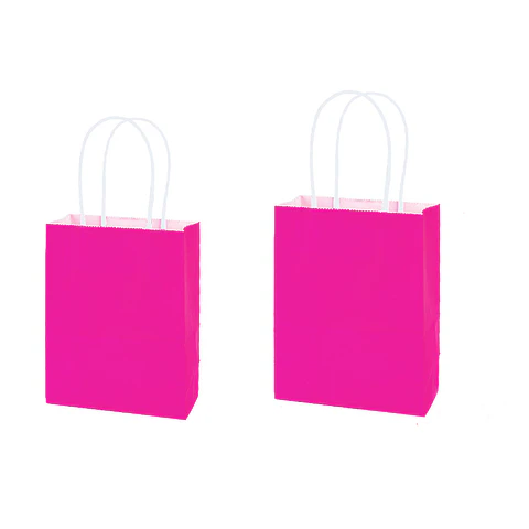 Bolsa de papel kraft grande fucsia 26*33*12cm 12pcs