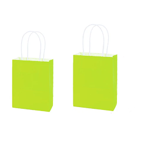 Bolsa de papel kraft grande verde claro 26*33*12cm 12pcs