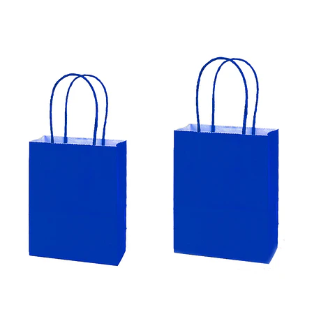 Bolsa de papel kraft extra grande azul 31*42*12cm 12pcs