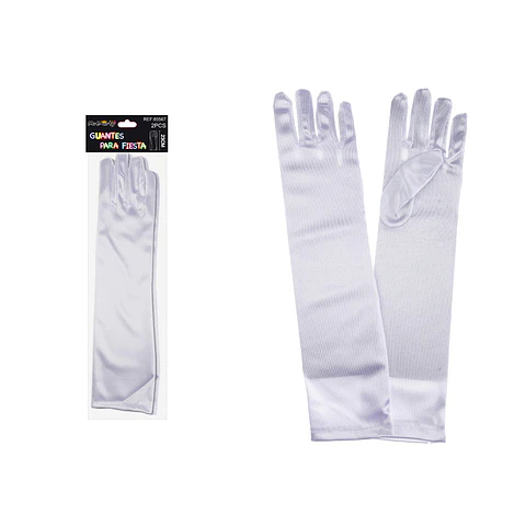 Guantes largos blancos de cotillón niño 32cm