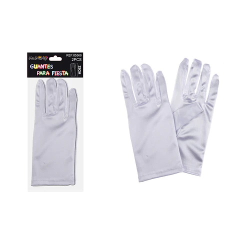 Guantes cortos blanco de cotillón adulto 23cm