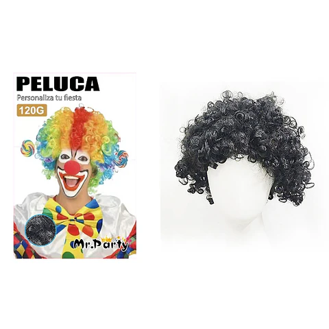 Peluca corta afro negro
