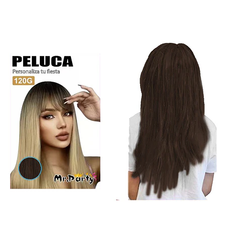 Peluca larga café