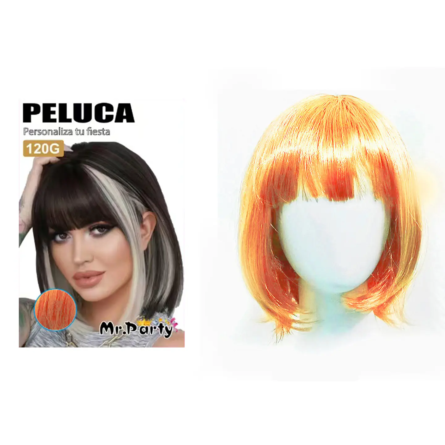 Peluca corta escolar dorado 1