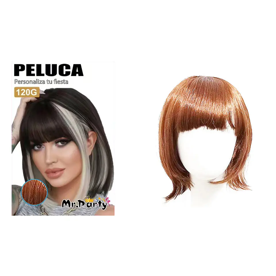 Peluca corta escolar café 1
