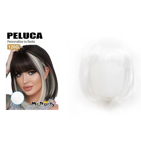 Peluca corta escolar blanco