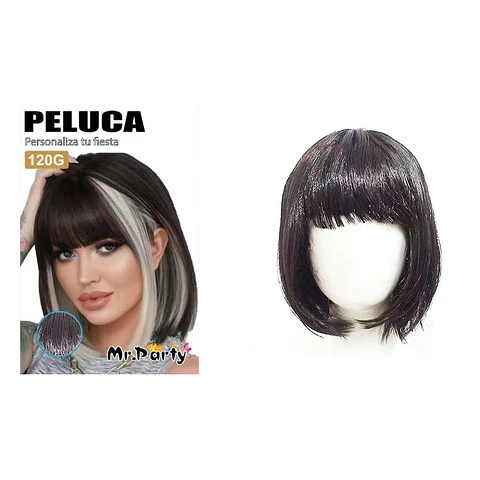 Peluca corta escolar negro