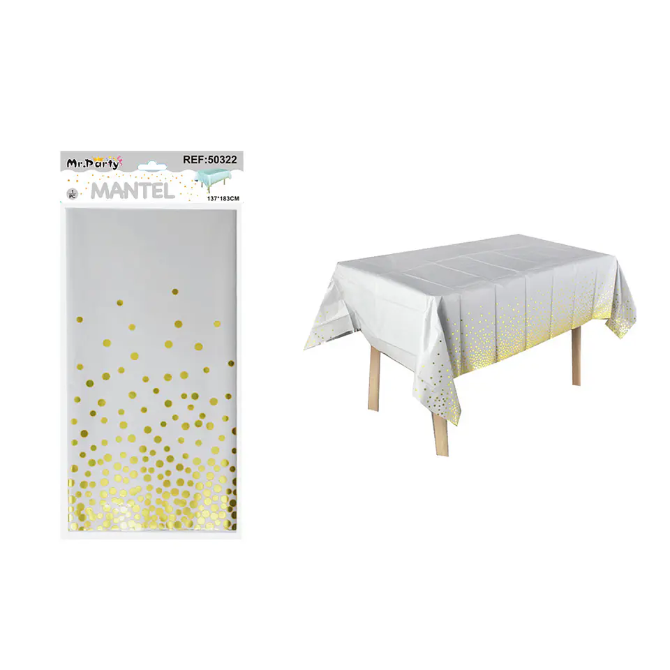 Mantel blanco tornasol con punto 137*183cm 1