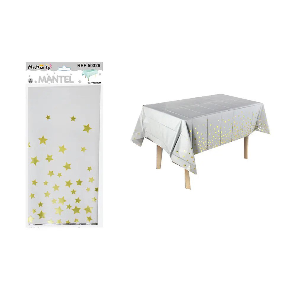 Mantel tornasol con estrella dorado 137*183cm 1