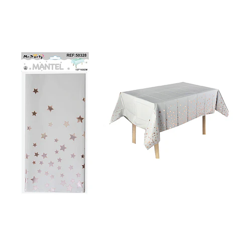 Mantel tornasol con estrella dorado rosa 137*183cm