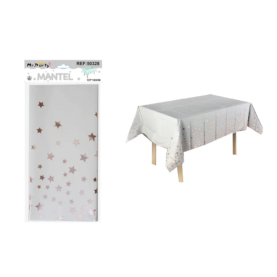 Mantel tornasol con estrella dorado rosa 137*183cm 1