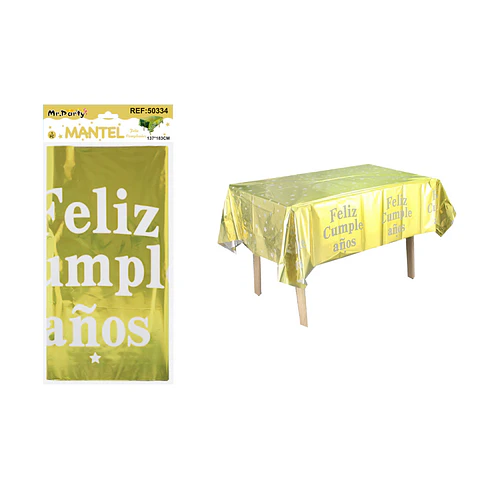 Mantel feliz cumpleaños dorado con estrella 137*183cm