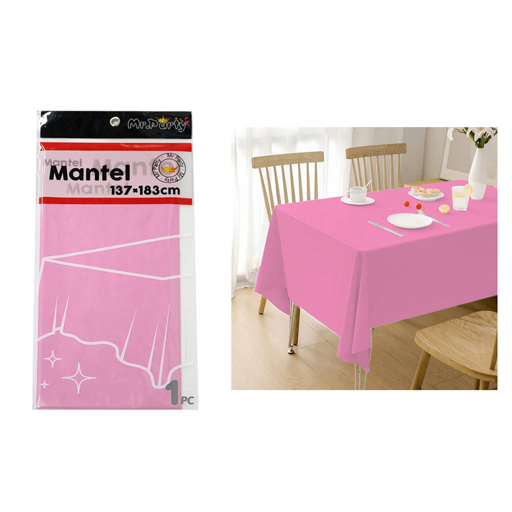 Mantel PE plástico rosa 137*183cm