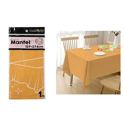 Mantel PE plástico naranja 137*274cm