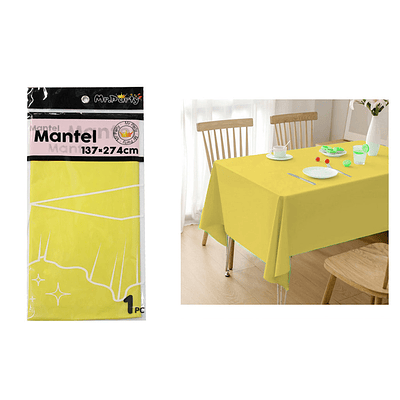 Mantel PE plástico amarillo 137*274cm