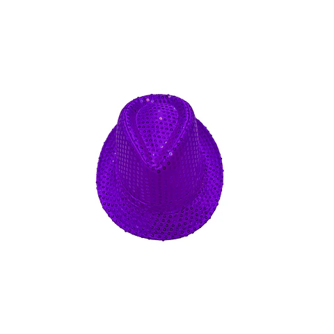 Sombrero lentejuelas morado oscuro