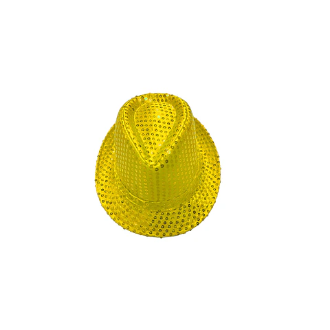 Sombrero lentejuelas amarillo