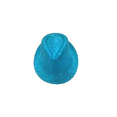 Sombrero lentejuelas azul cielo