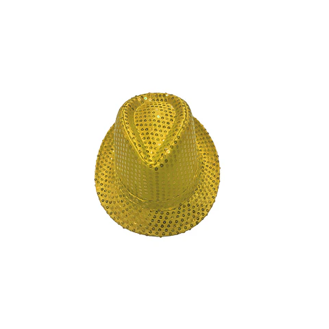 Sombrero lentejuelas dorado