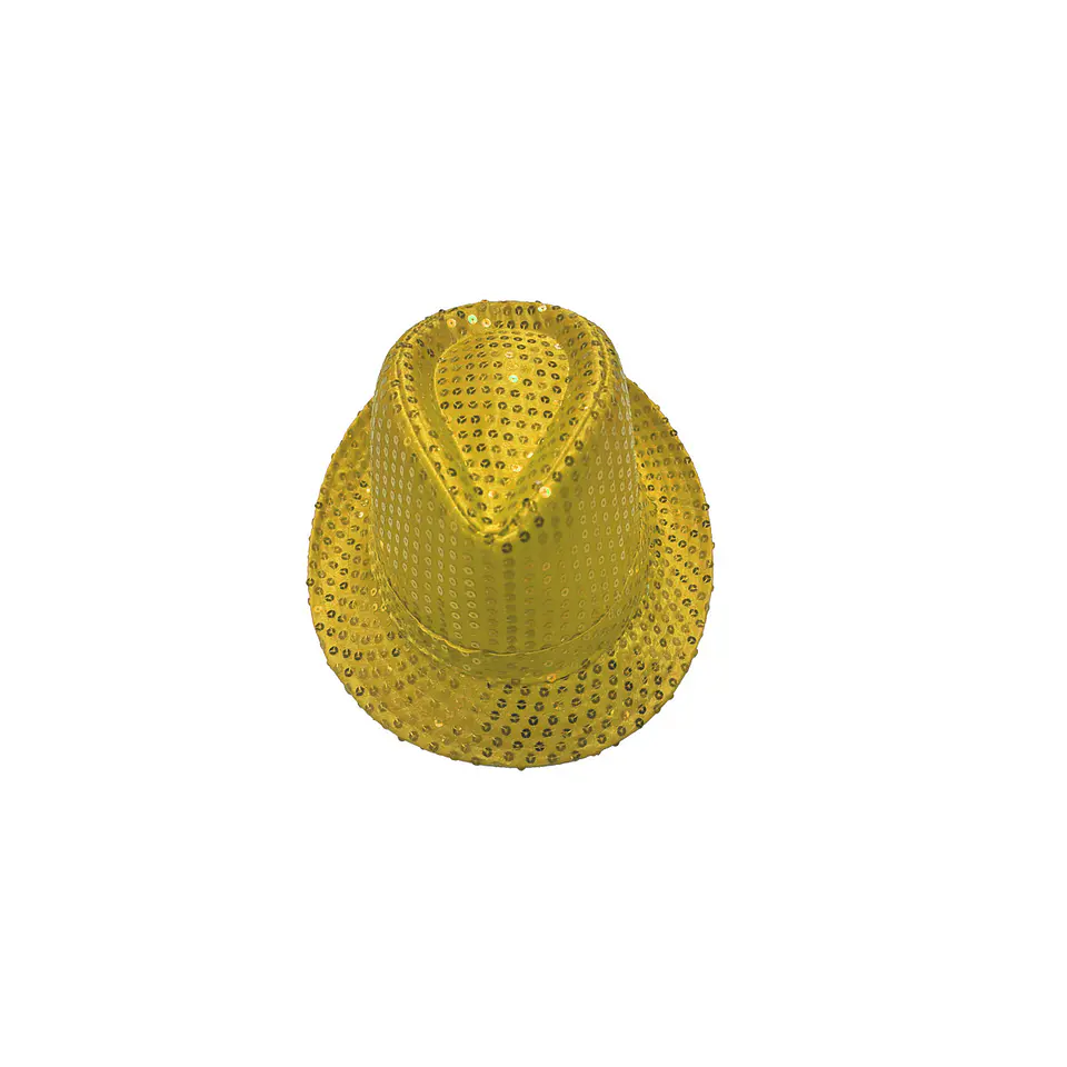 Sombrero lentejuelas dorado 2