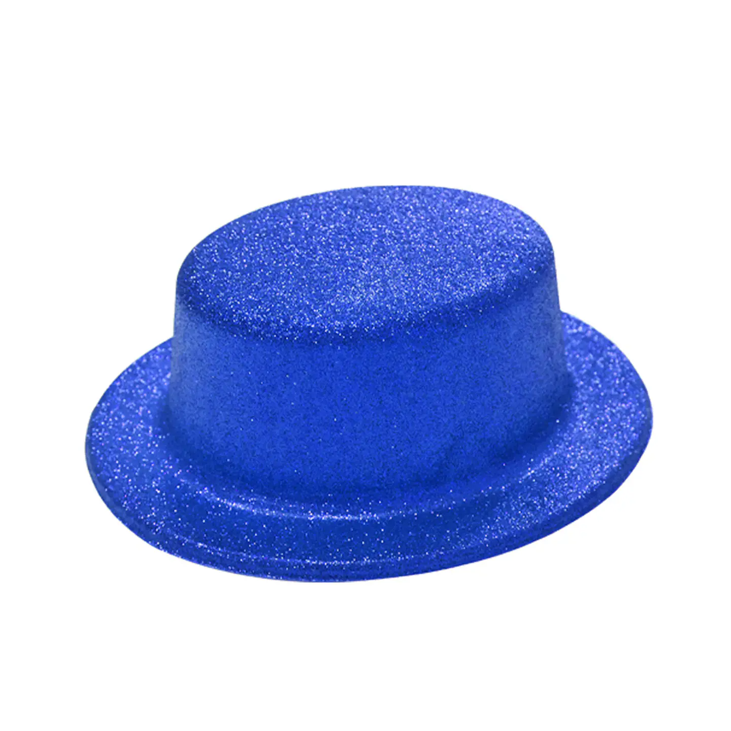 Sombrero plano con glitter azul rey 1