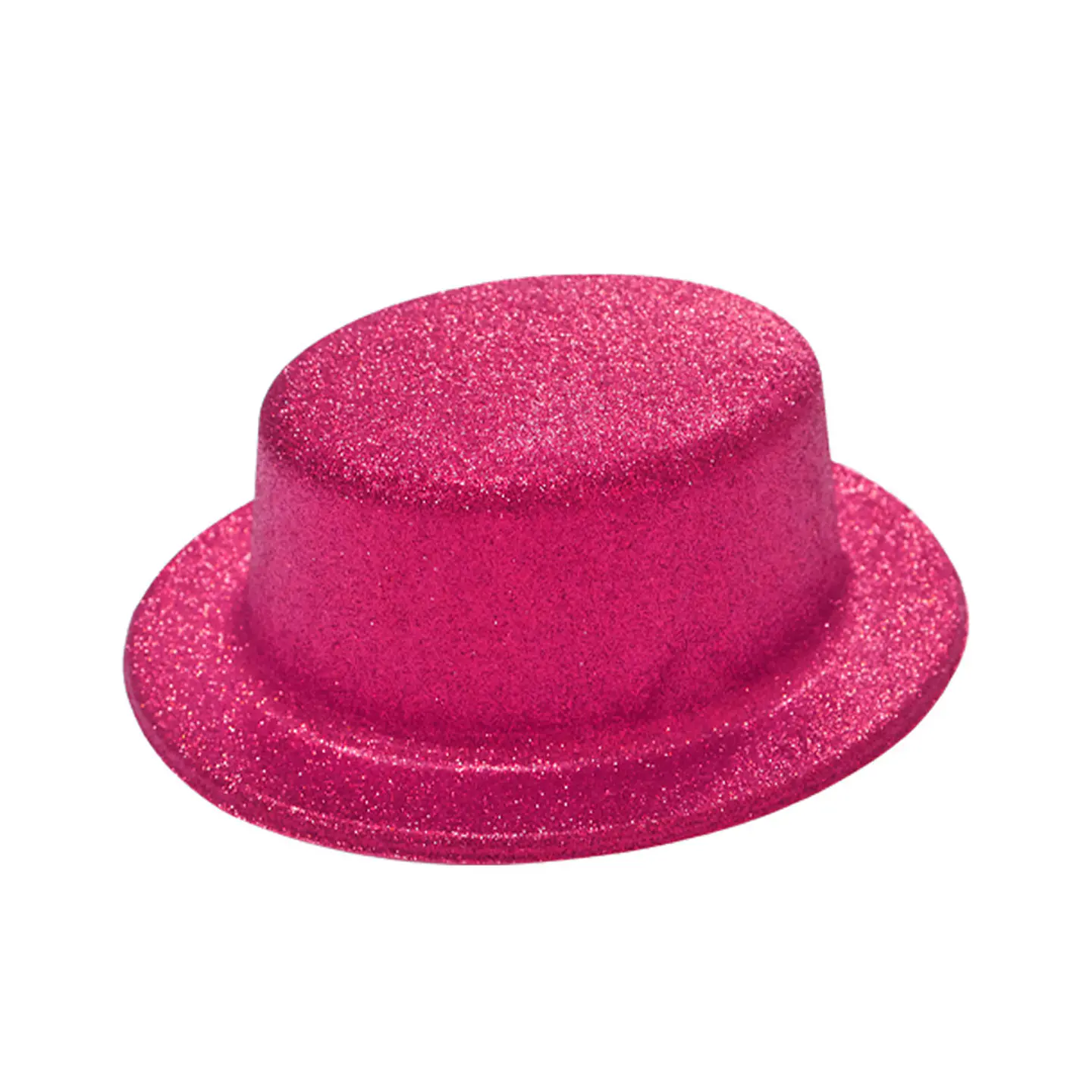 Sombrero plano con glitter fucsia 1