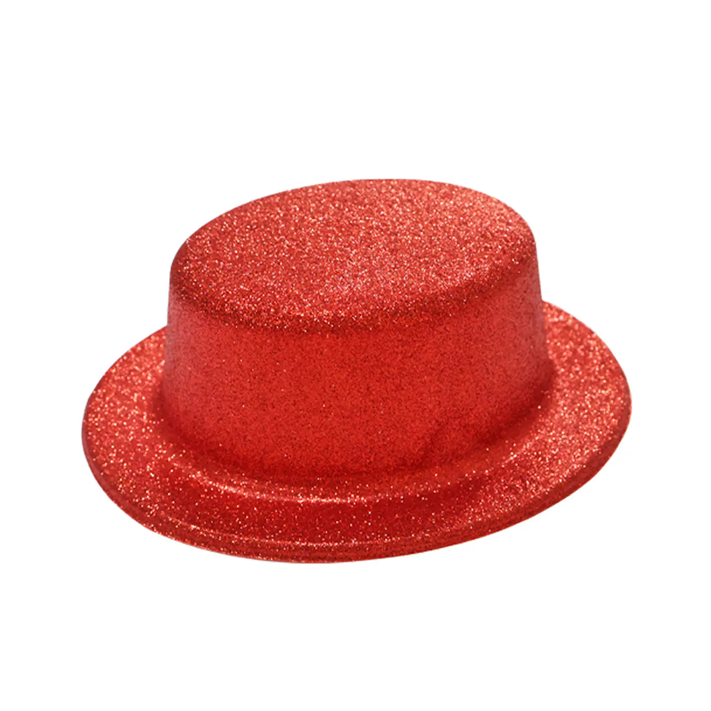 Sombrero plano con glitter rojo intenso 1