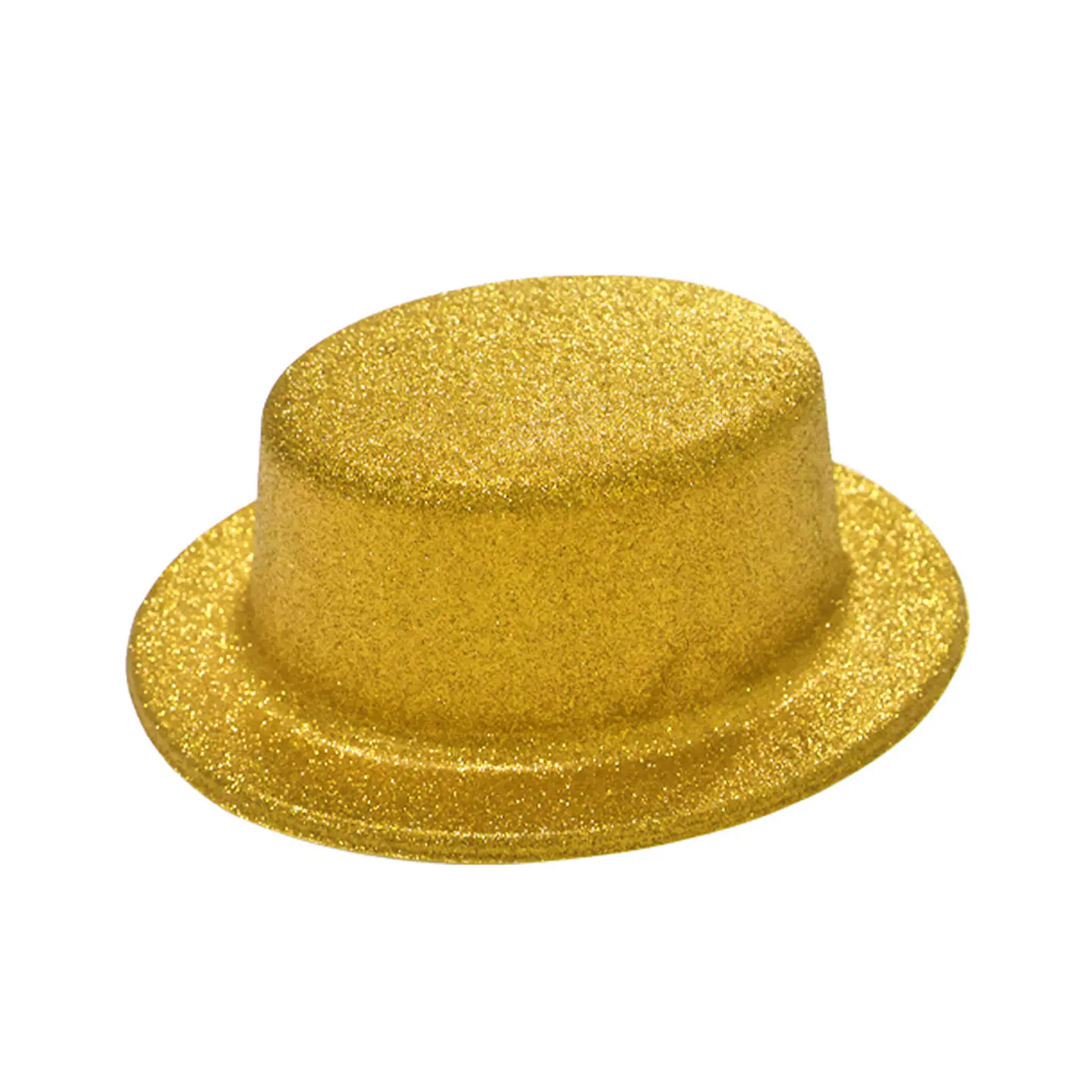 Sombrero plano con glitter dorado 1