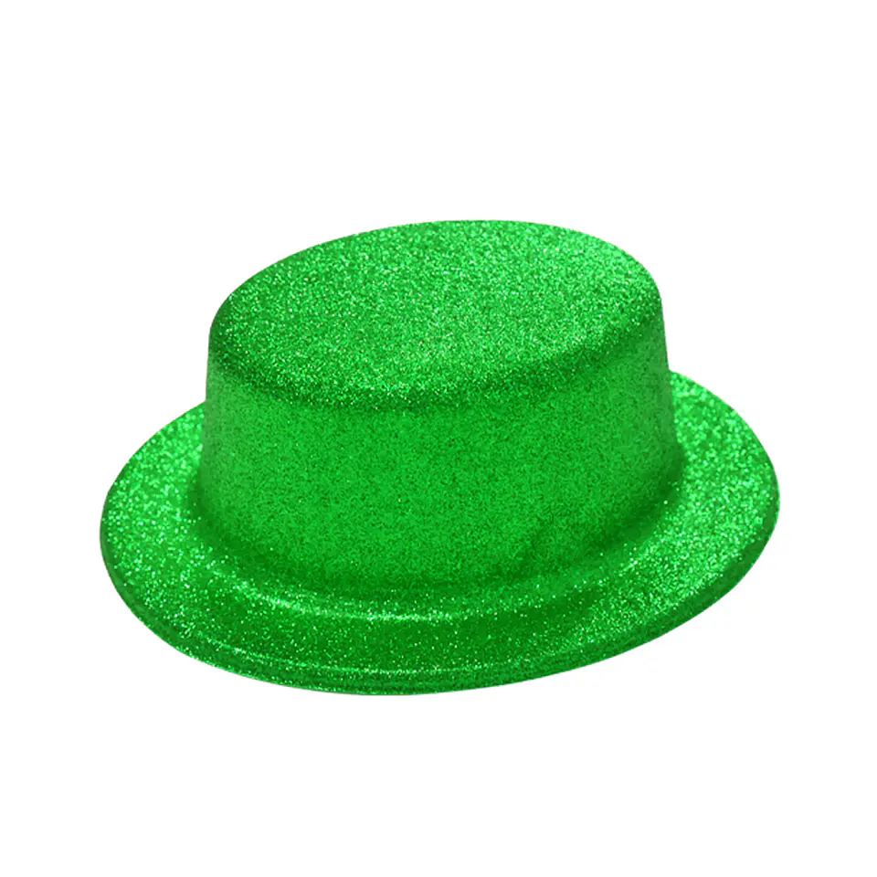 Sombrero plano con glitter verde 1