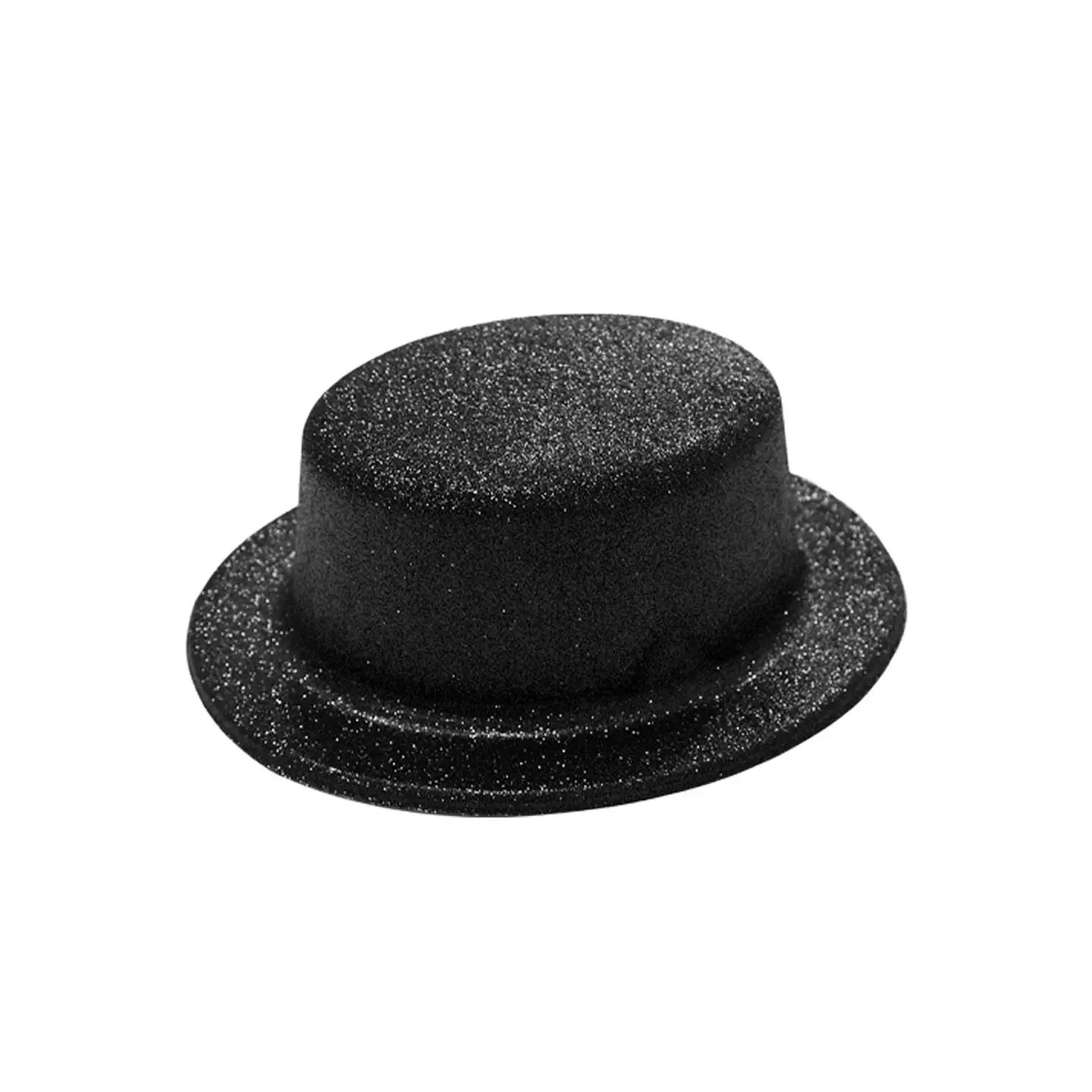 Sombrero plano con glitter negro 1