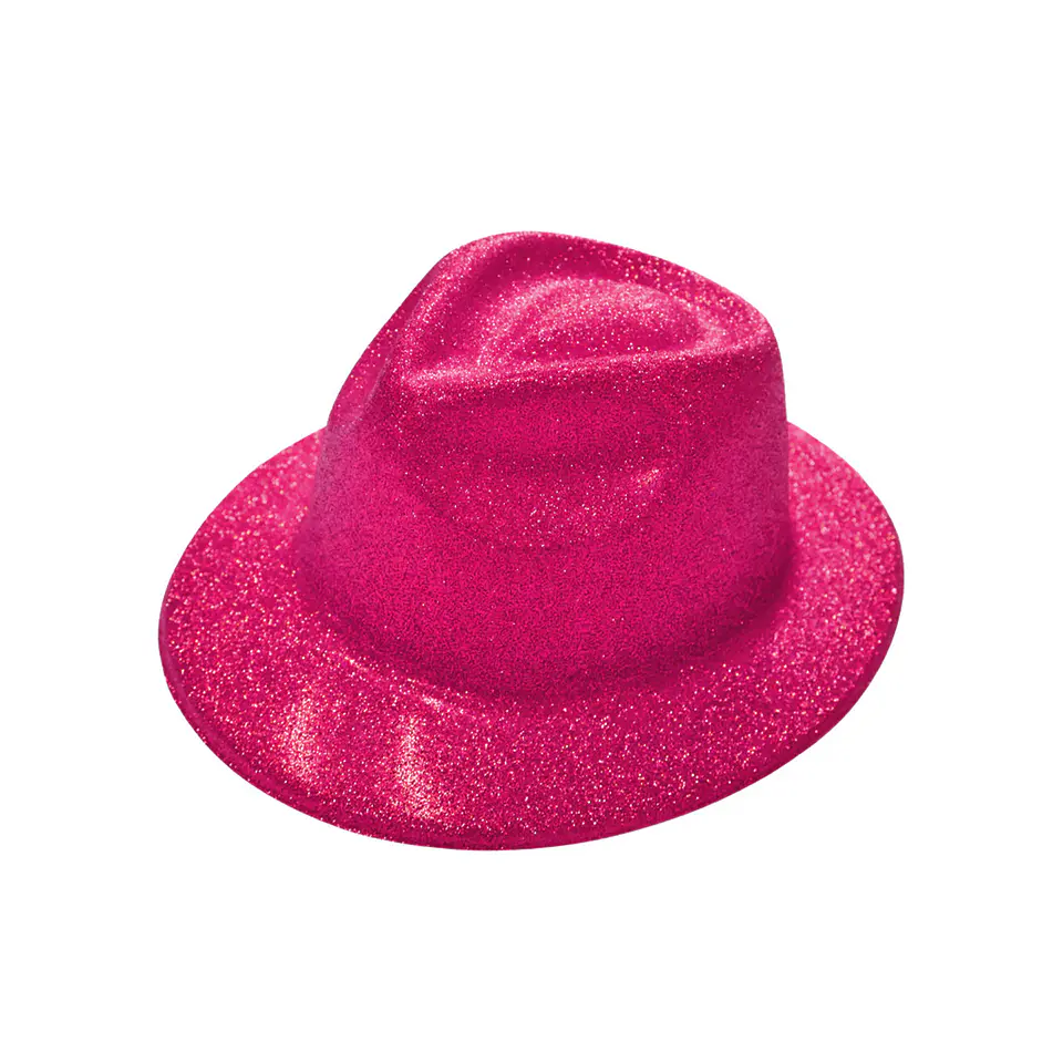 Sombrero vaquero con glitter rosa fucsia 1