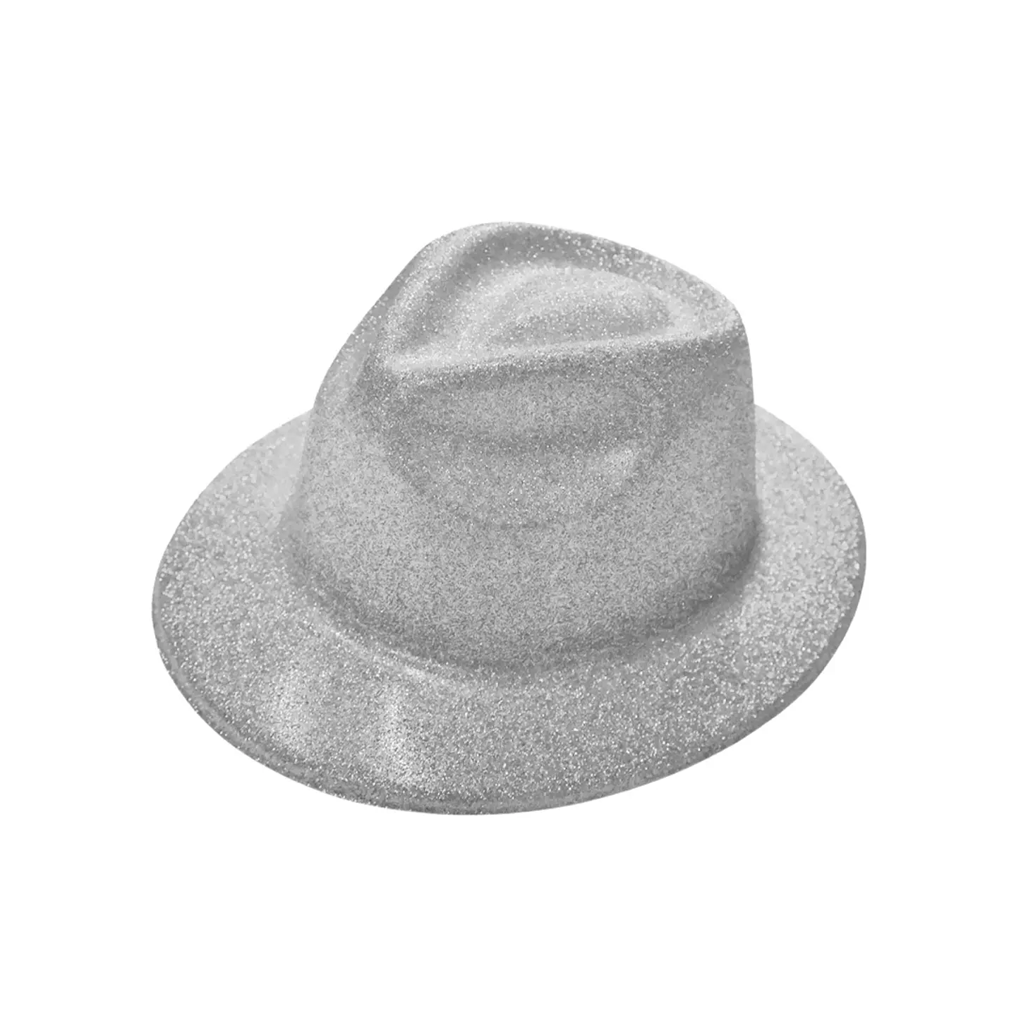 Sombrero vaquero con glitter plateado 1