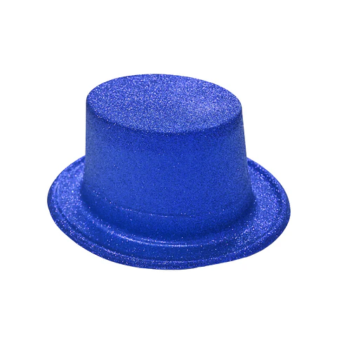 Sombrero alto con glitter azul marino