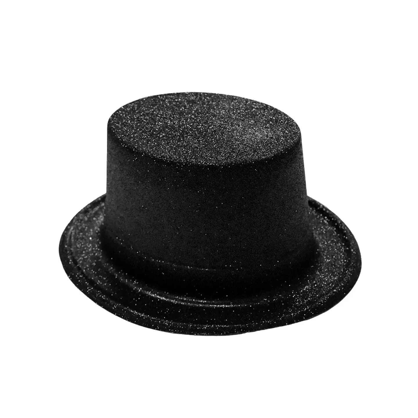Sombrero alto con glitter negro 1