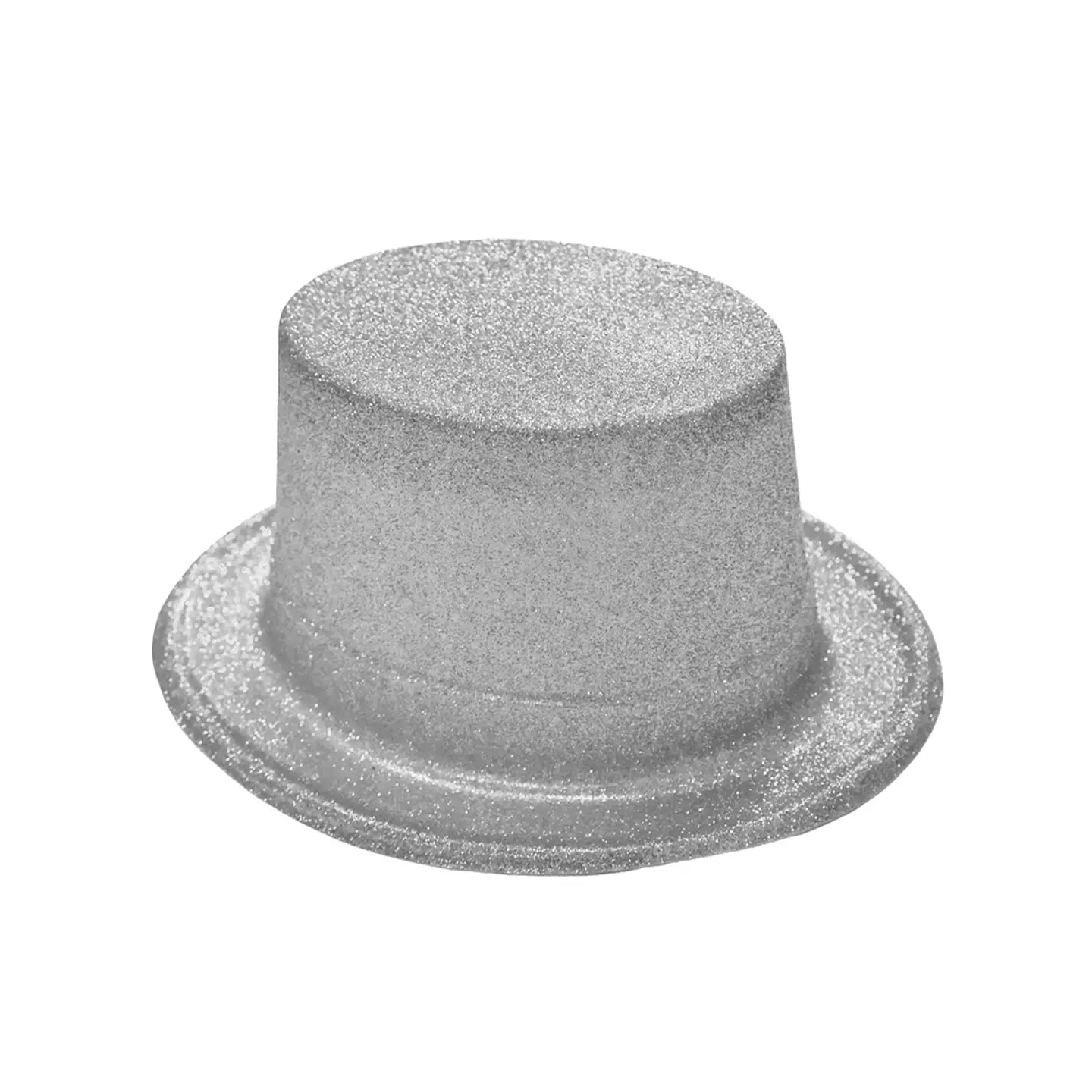 Sombrero alto con glitter plateado 1