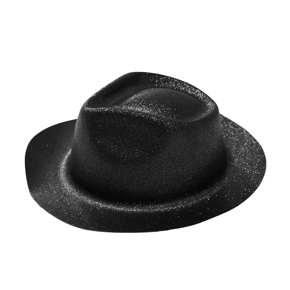 Sombrero elegante con glitter negro 1