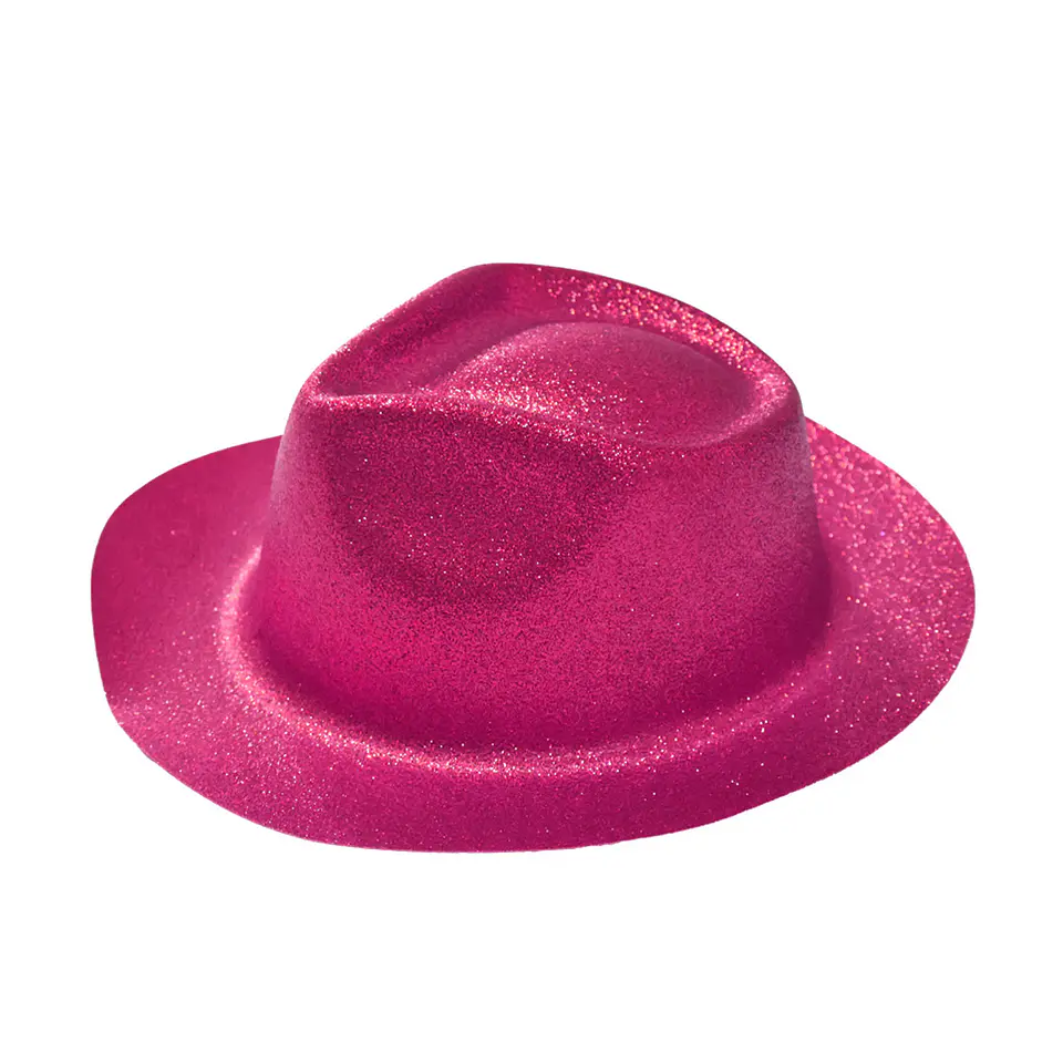 Sombrero elegante con glitter rosa fucsia 1