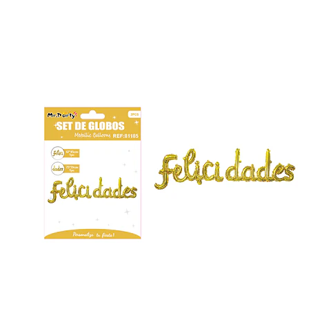 Globos metálico de letra felicidades dorado 113*33cm