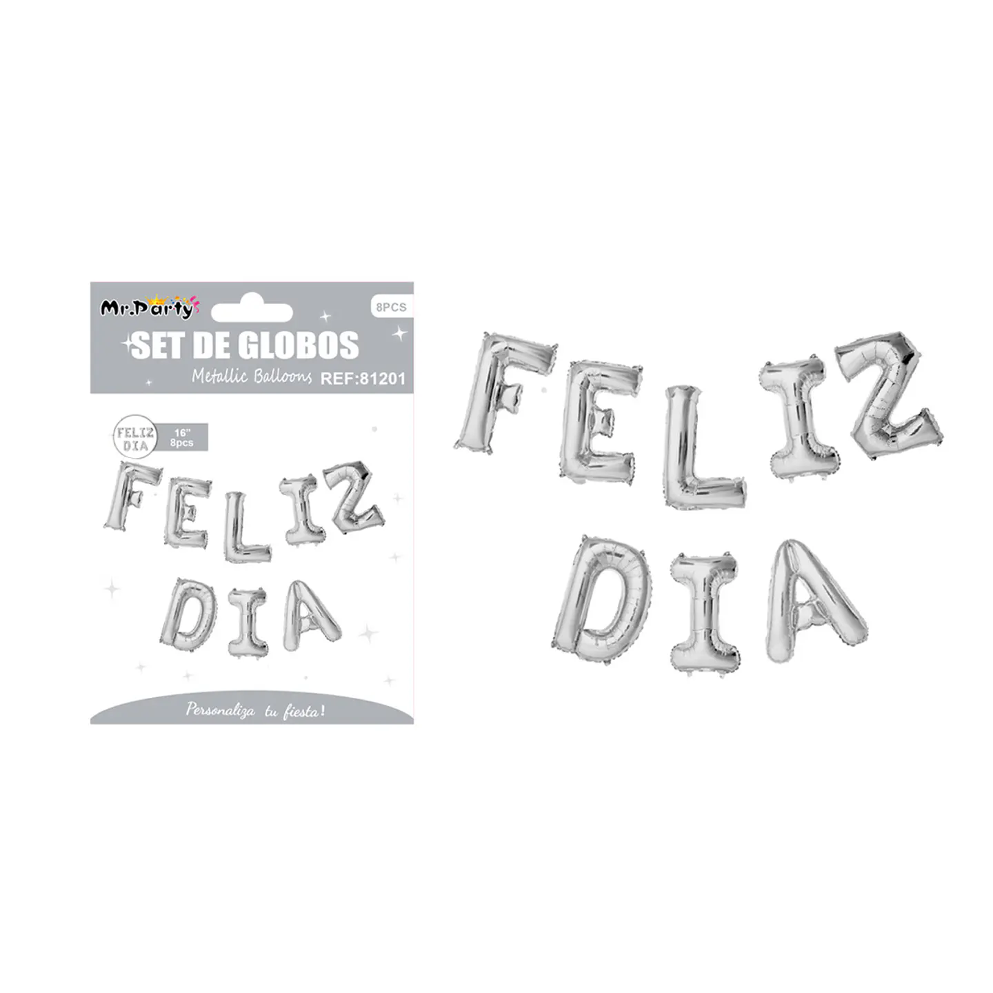 Globos metálico de letra feliz día 40cm 1