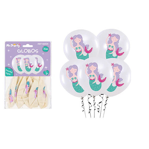 Globos de látex perlado sirena 30cm 5pcs
