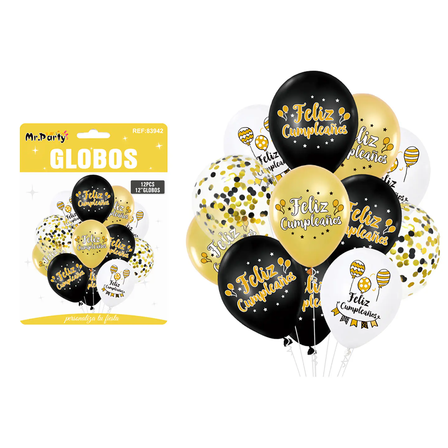 Set de globos de látex 12pcs feliz cumpleaños 1