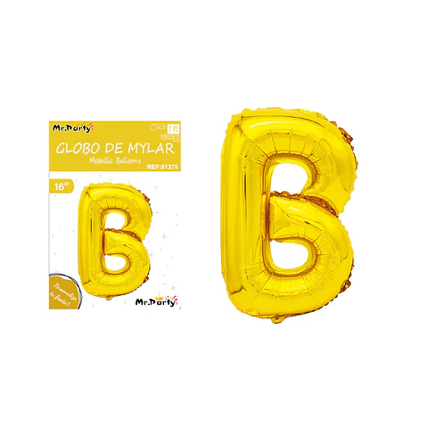 Globo metálico dorado 40cm letra B