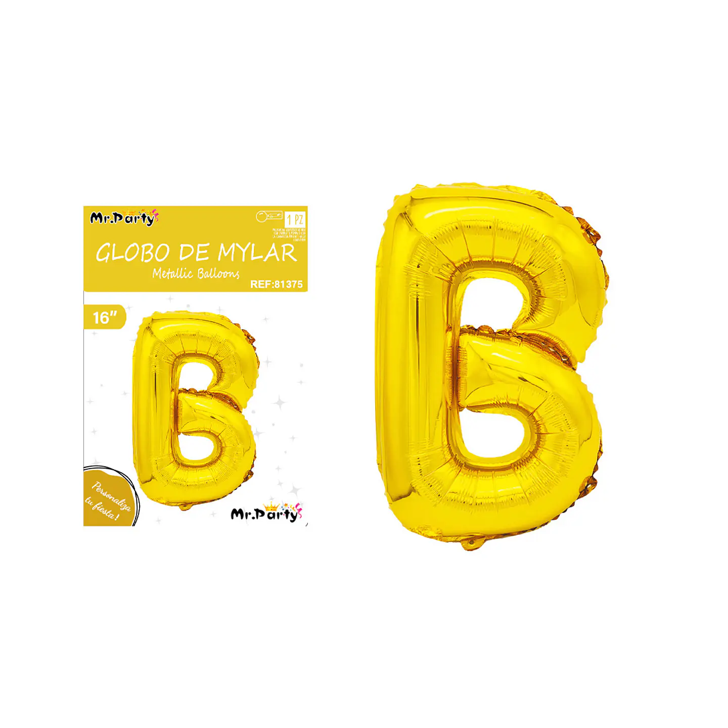 Globo metálico dorado 40cm letra B 1